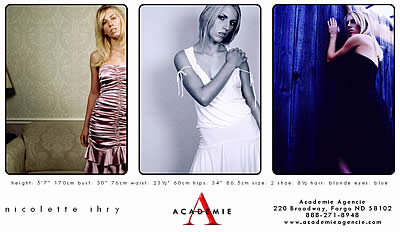 Model's Comp Card Back