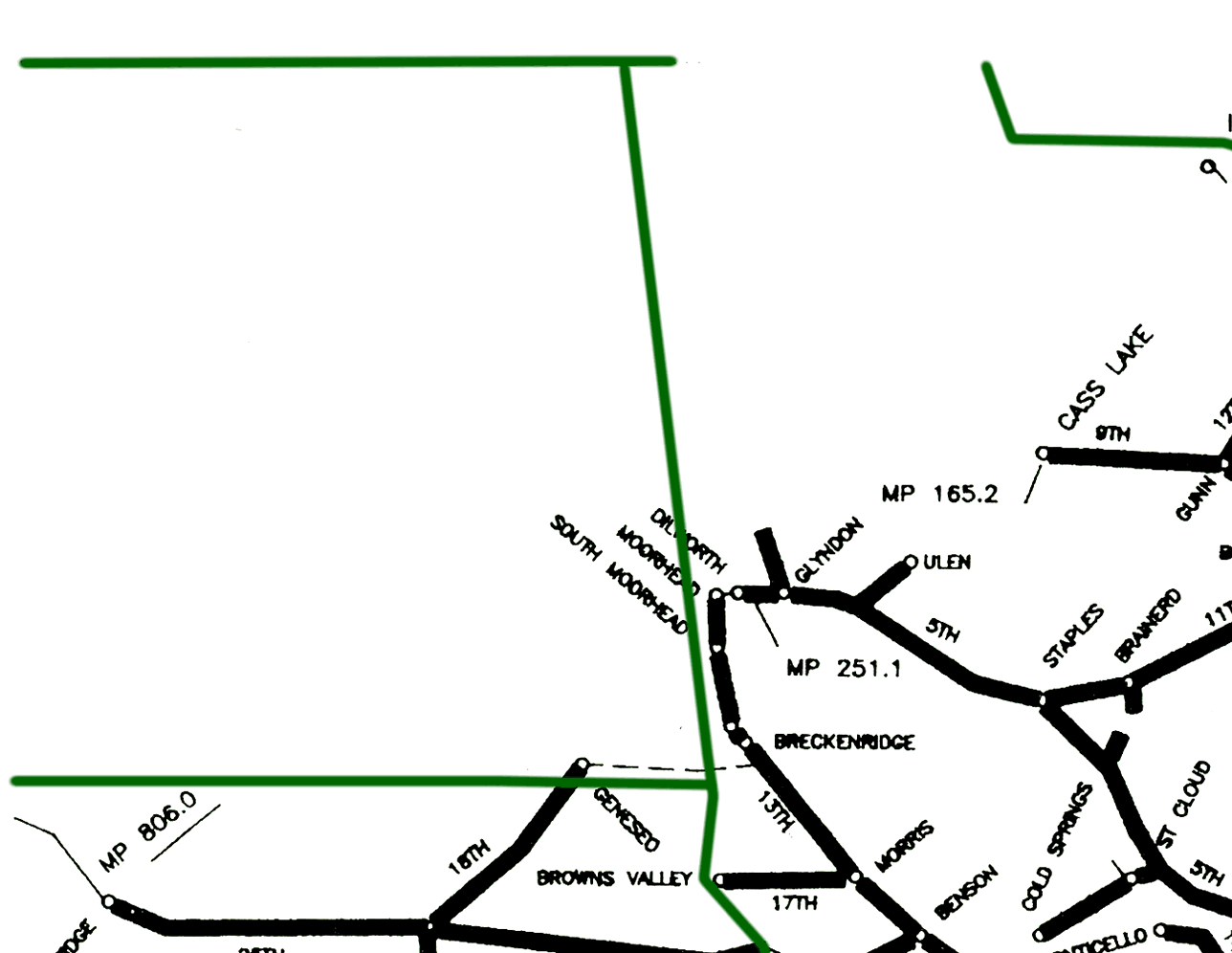 Burlington Northern System Map 1988