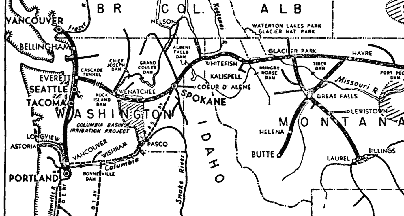 Great Northern 1964 System Map