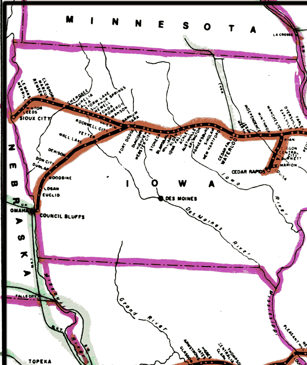 Illinois Central Gulf Pacific Railroad System Map
